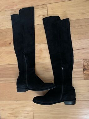 Stuart Weitzman Black Over-the-Knee Suede Boots